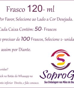 Frasco 120 ml com varias cores