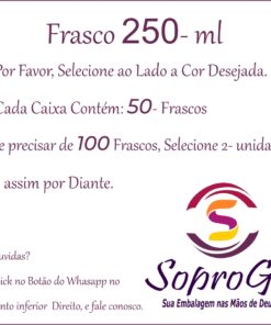 Frasco de 250ml varias cores e modelos